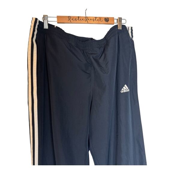 Mens Adidas Navy Blue XL Straight Track Pants Elastic Waist Pockets - Picture 4 of 13